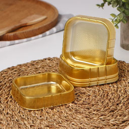 Цена за 3 шт.  Контейнеры одноразовые Не ЗАБЫЛИ!, основание, набор 10 шт., ПВХ, 9.5×2 см, золотые