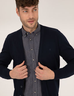 Lacivert Slim Fit Basic D__meli Triko H_rka