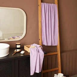 Полотенце махровое Экономь и Я 50*90 см, цв. лиловый, 100% хлопок, 320 гр/м2  фото 8