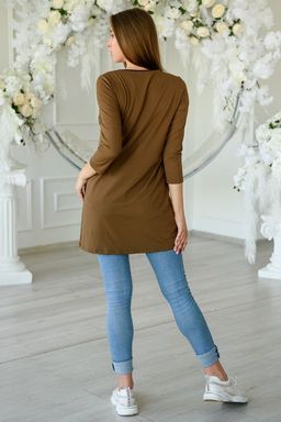 Туника женская из бифлекса Хельга шоколадный - Амадэль фото 4