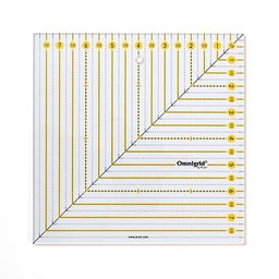PRYM 611657 Линейка для пэчворка Omnigrid 20 см х 20 см на подложке с европодвесом шкала в дюймах