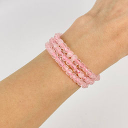 Бусины для украшений из мадагаскарского Розового кварца (86 бусин) 39 см