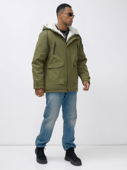 Парка мужская зимняя удлиненная с мехом цвета хаки 8761Kh - Mtforce фото 4