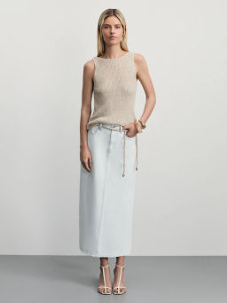 Джинсовая юбка макси / Zarina  фото 2