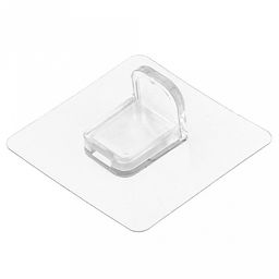 Кронштейн для полки "Переставной" 6,7х6,7х2,7см, многоразовый, прозрачная основа, пластмассовый съемный крючок 2,3х3х2,4см, в п/эт пакете (Китай)