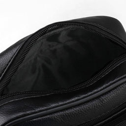 Сумка кросс-боди мужская на молнии, 4 наружных кармана, с ручкой, длинный ремень, 15×8.5×19 см, чёрная