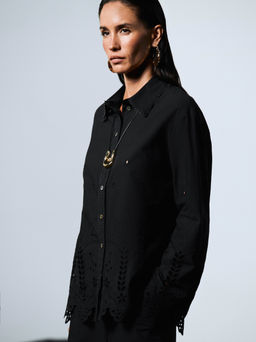 Хлопковая рубашка с вышивкой / Zarina  фото 4