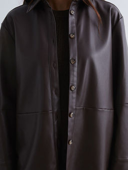 Kad?n Deri G?r?n?ml? G?mlek Ceket