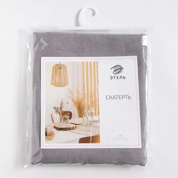 Скатерть Этель ECO, цвет серый, 110х130 см, 70% хл, 30% лён, 190 г/м2  фото 7