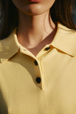 SHORT SLEEVE KNIT POLO TOP - Zara фото 21