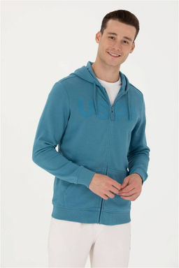 U. S. Polo Assn Мужской вязаный кардиган с капюшоном Petrol - U.s. polo assn фото 10