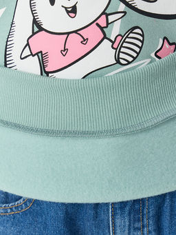 Свитшот для девочек зеленый с надписью Bunnybun - Mark formelle фото 6