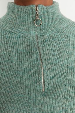 Mint Yumusak Dokulu Fermuarl? Triko Kazak TWOAW20XS0009