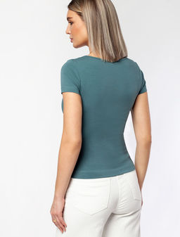 VILATTE / Футболка из премиального хлопка с эластаном  фото 11