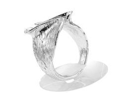 Кольцо Волна серебристое Радуга камня