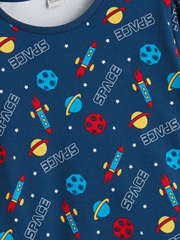 Bask?l? Erkek ?ocuk Pijama ?st