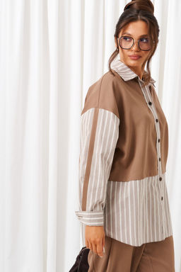 Костюм Beautiful Free 6438 какао+серая полоска