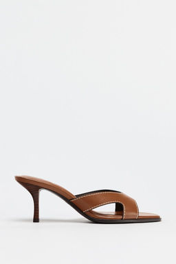 HIGH-HEEL SANDALS WITH TOPSTITCHING - Zara фото 2