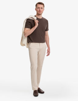 Koyu Kahverengi Regular Fit Bisiklet Yaka Ti__rt