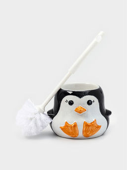 Ёршик для унитаза с подставкой «Пингвин», фарфор