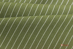 Пестрядь Средняя полоска на т.болотно-зеленом, ш.1.4м, хлопок-95%, п/э-5%, 160гр/м.кв - Купава фото 3