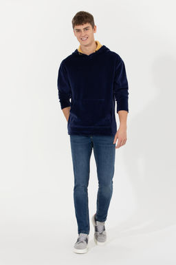 U. S. Polo Assn Мужская темно-синяя комфортная толстовка с капюшоном - U.s. polo assn фото 4