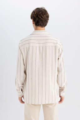 Рубашка в полоску с длинным рукавом Relax Fit - Defacto фото 6