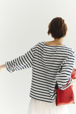 Top de manga larga con escote barco - H&m фото 4