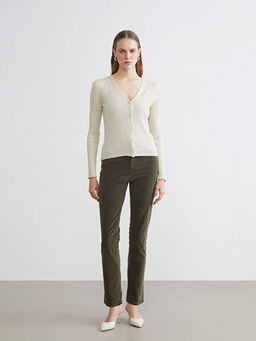 Dar Fit Kadife Kad?n Pantolon