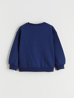 Bisiklet Yaka Uzun Kollu Bask?l? K?z ?ocuk Sweatshirt