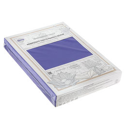 Постельное белье, комплект 2-х спальный "Ночная фиалка", 4 предмета: пододеяльник на пуговицах 175х215см, евро-простыня 220х240см, 2 наволочки 70х70см с клапаном-запахом, сатин 135г/м2, хлопок 100%, упаковка "классическая" ПВХ 32х41см, "Домашняя мода