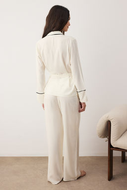 Trendyolmilla Bej Kusakl? Biye Detayl? Kruvaze Viskon Hamile Dokuma Pijama Tak?m? THMAW22PT1109  фото 23