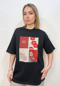 K12472 Футболка OVER SIZE (плотный хлопок) ЧЕРНЫЙ