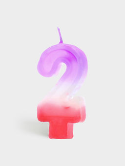 Цена за 10 шт. Свеча цифра для торта «2», 8×3.75×1 см