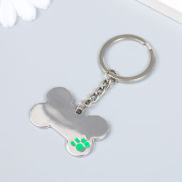 Цена за 12 шт. Брелок для ключей на кольце «Косточка с лапкой», металл, 3×4 см, МИКС