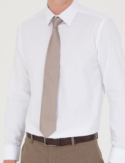 Beyaz Slim Fit Uzun Kollu G_mlek