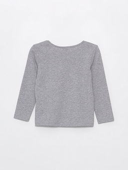 Bisiklet Yaka Basic Uzun Kollu K?z ?ocuk Ti??rt - Waikiki фото 3