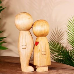 Фигурки абстракция Любовь, набор 2 шт., дерево