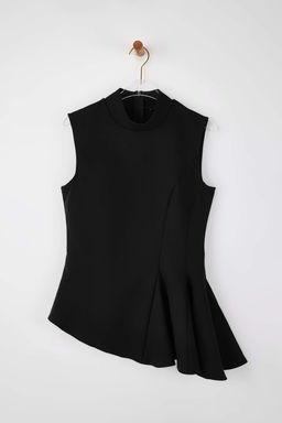 Bordo Asimetrik Godeli Dik Yaka Dokuma Bluz TWOSS26BZ00085 - Trendyolmilla фото 3