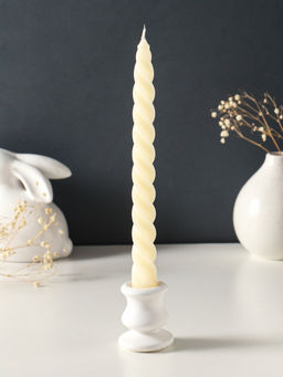 Набор свечей витых, 2.3×24.5 см, 5 ч, 50 г, 4 шт., слоновая кость