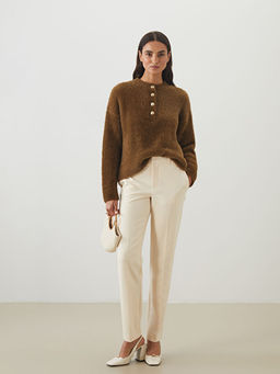 Bisiklet Yaka Kad?n Triko Kazak