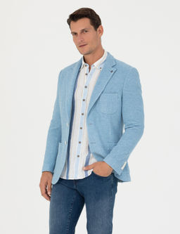 Синяя зауженная куртка