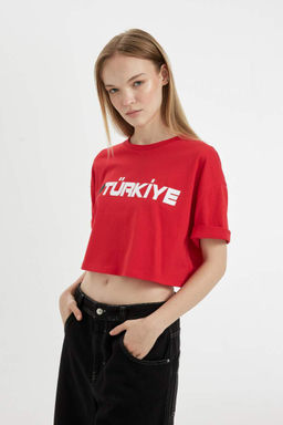 Футболка Cool Oversize с короткими рукавами и принтом - Defacto фото 7