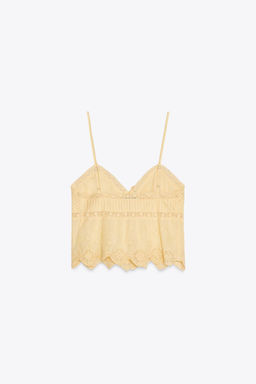 EMBROIDERED STRAPPY TOP - Zara фото 14