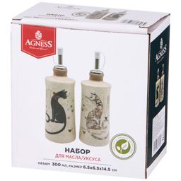 НАБОР ДЛЯ МАСЛА/УКСУСА AGNESS ПАРИЖСКИЕ КОТЫ 2ПР. 6,5*14,5 СМ 300 МЛ фото 2