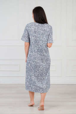 Ночная сорочка из кулирки Кружевница огурчик сине-васильковый - Амадэль фото 9