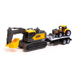 Экскаватор инерционный Стройка, с прицепом и трактором, МИКС