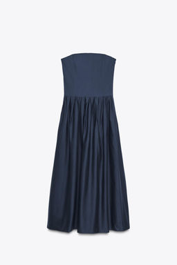 STRAPLESS POPLIN DRESS