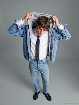 Standart Kal?p Erkek Jean Ceket