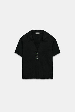CHAQUETA CROP TEXTURA / Negro